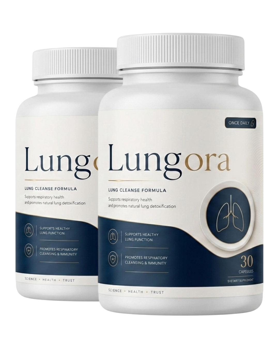Lungora respiratory wellness supplement bottle